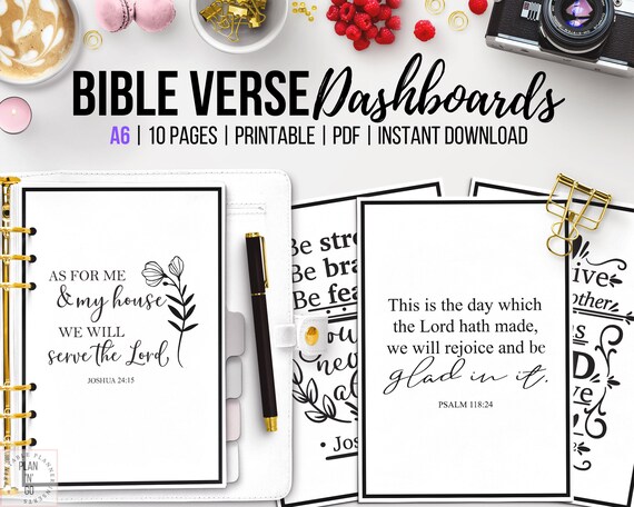 Christian Planner Dashboard, Printable Faith Journal, Bible Verse Dashboard, Prayer Journal, Daily Prayer, Set of 10, A6