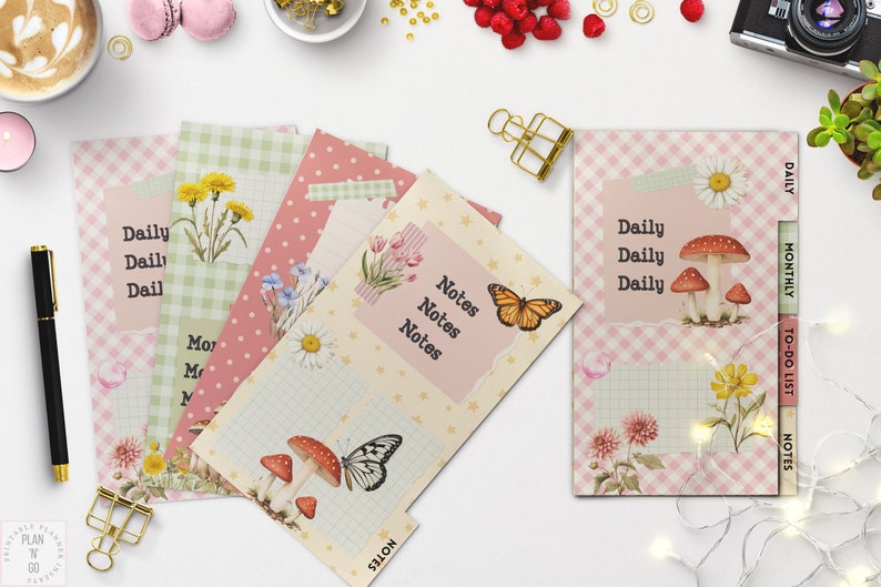 Printable Planner Divider, Personal Size, Cute Vintage Flower, Notes ...