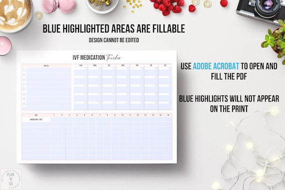 IVF Medication Tracker, Editable IVF Medication Schedule, Printable  Medication Organizer, Trying to Conceive, IVF Journal, A5, A4, Letter 