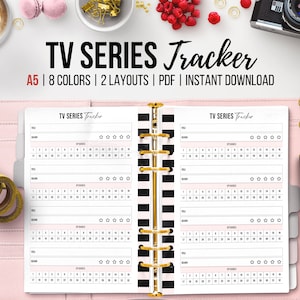 TV Series Tracker, Printable Series Journal, TV Program List, Series to Watch, Episode Log, Drama Series, TV Show Tracker, Movie Planner, A5
