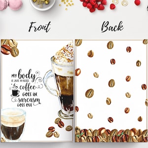 Coffee Planner Dashboard, Printable Planner Cover, Set of 4, Coffee ...