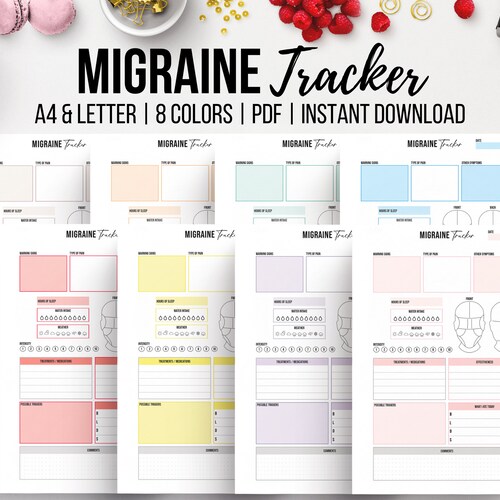Migraine Tracker Printable Headache Log Headache Diary Etsy UK