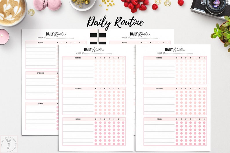 Printable Routine Checklist, Routine Planner, Habit Tracker, Morning ...
