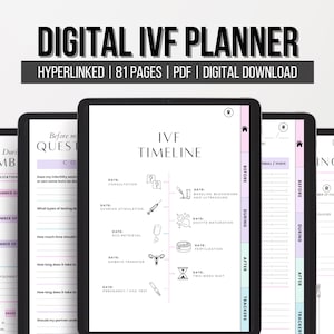 Pianificatore di fecondazione in vitro, Tracker digitale dei trattamenti di fertilità, Organizzatore di farmaci, Tentativi di concepimento, Diario di fecondazione in vitro con collegamento ipertestuale, Tracker del ciclo