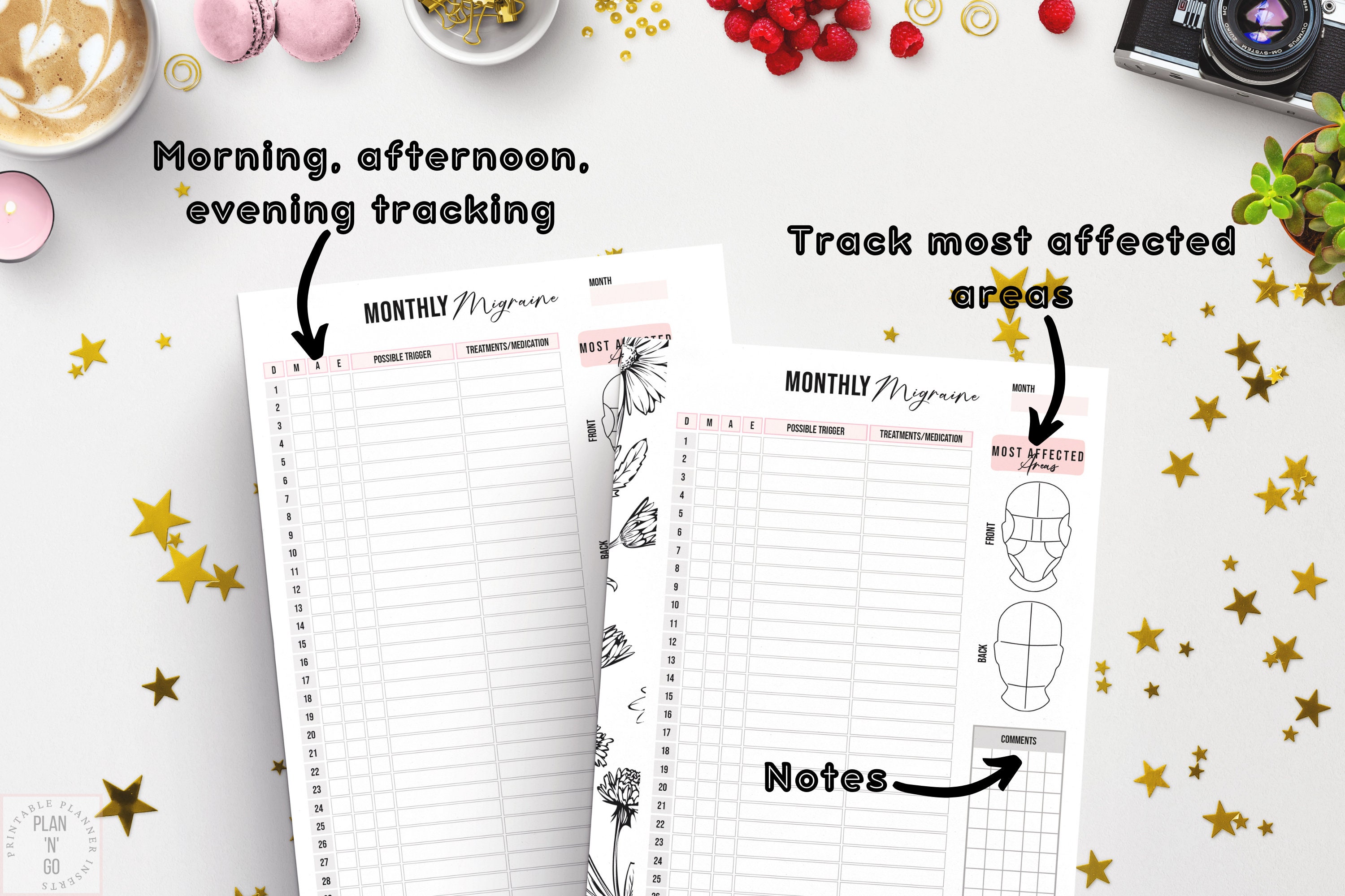Migraine Tracker Printable Monthly Headache Log Chronic - Etsy