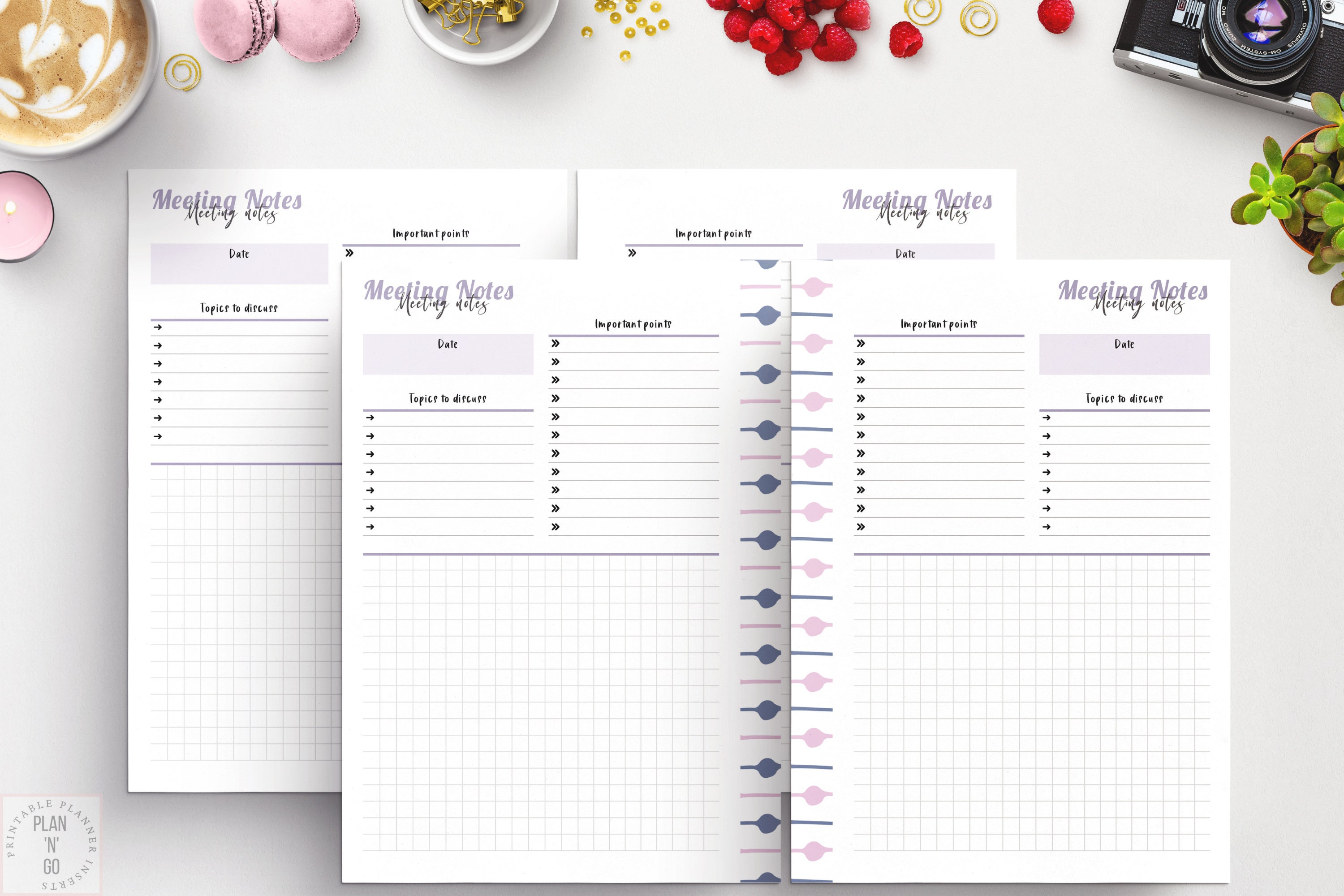 Meeting Notes, Printable Office Planner, Meeting Template, Office Task Planner, Note Taking ...