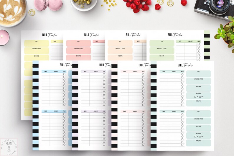 Bill Tracker Printable, Classic Happy Planner, Expense Log, Bill ...