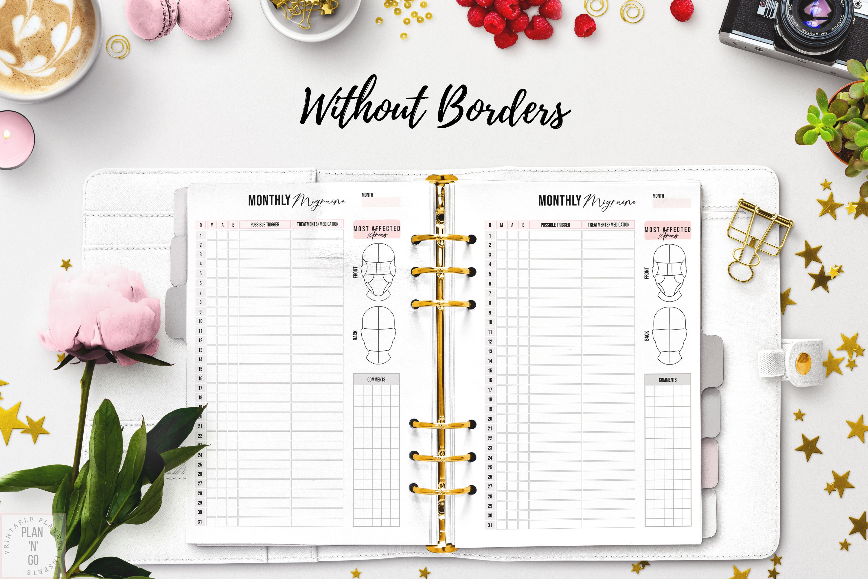 Migraine Tracker Printable Monthly Headache Log Chronic - Etsy