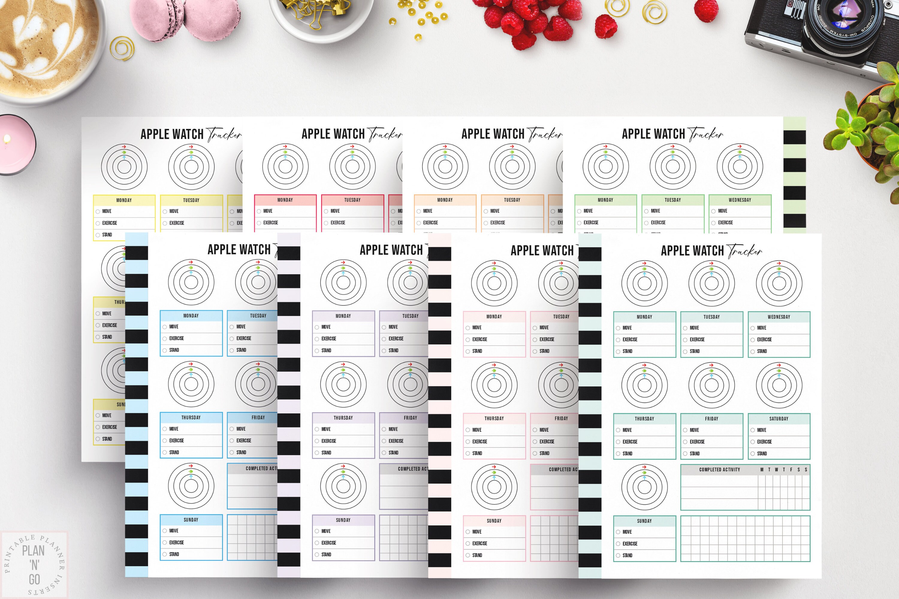 Printable Apple Watch Tracker, Fitness Journal, Workout Tracker ...