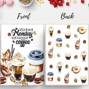 Coffee Planner Dashboard, Printable Planner Cover, Set of 4, Coffee ...