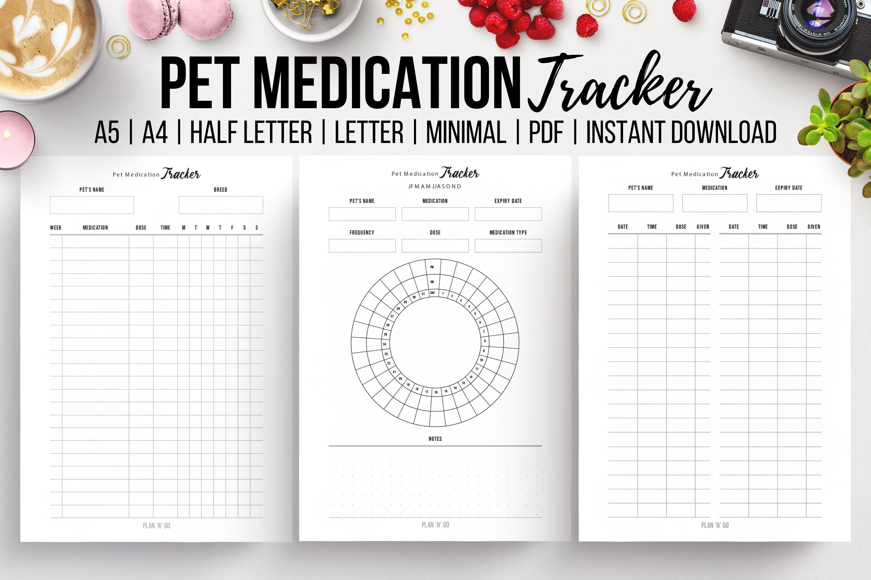 Pet Medication Tracker Printable Medication Log Pet Care Etsy UK