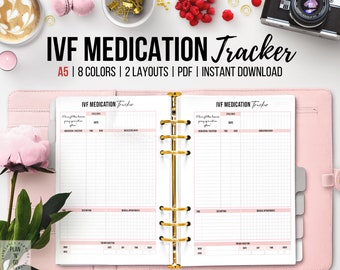 IVF Medication Tracker, IVF Medication Organizer, IVF Journal, Conception Organizer, Trying to Conceive, Stimulation Monitoring, A5