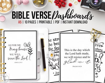 Christian Dashboard, Printable Bible Verse Dashboard, Faith Planner, Prayer Journal, Christian Planner, Set of 10, Bible Scripture, A5