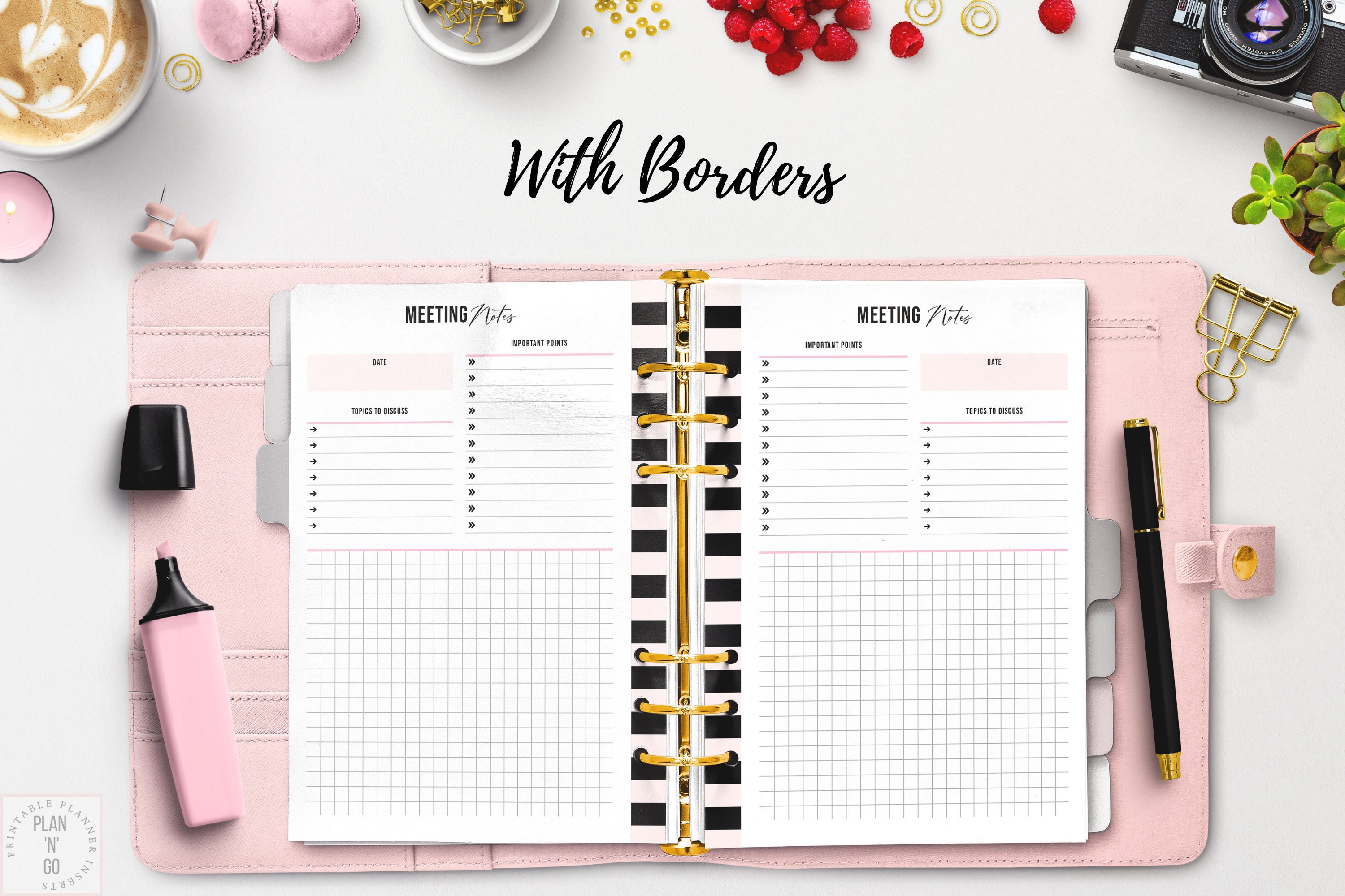 Meeting Notes, Printable Office Planner, Meeting Template, Office Task Planner, Note Taking ...