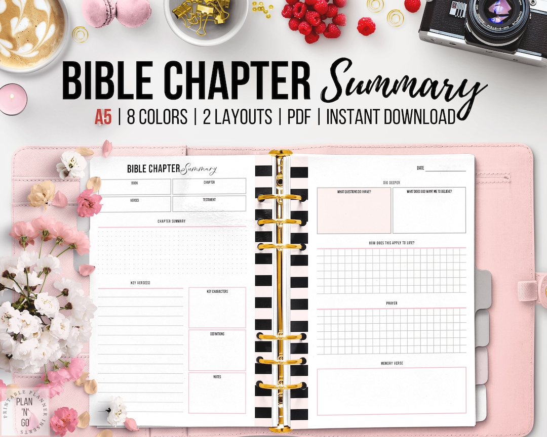 Bible Chapter Summary, Printable Prayer Journal, Bible Verse, Christian ...