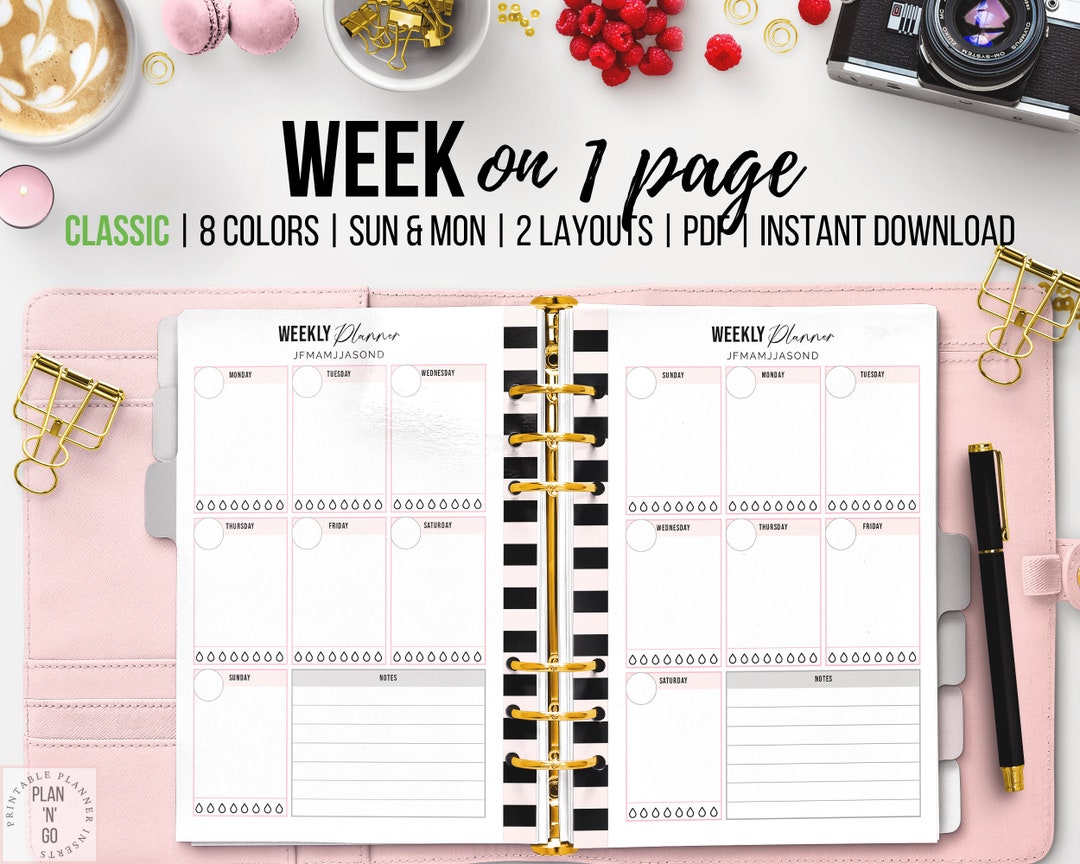 Weekly Planner Printable, Classic Happy Planner Insert, Vertical ...