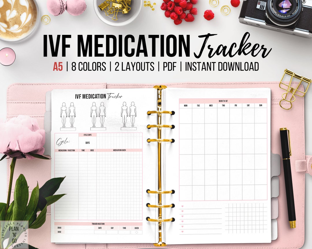 IVF Medication Tracker, Printable IUI Medication, Infertility Planner ...