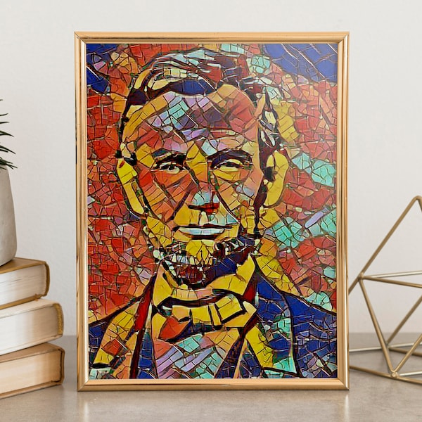 ABRAHAM LINCOLN ART president painting united states art High School Decor Historical Poster politician art Gift For Teacher