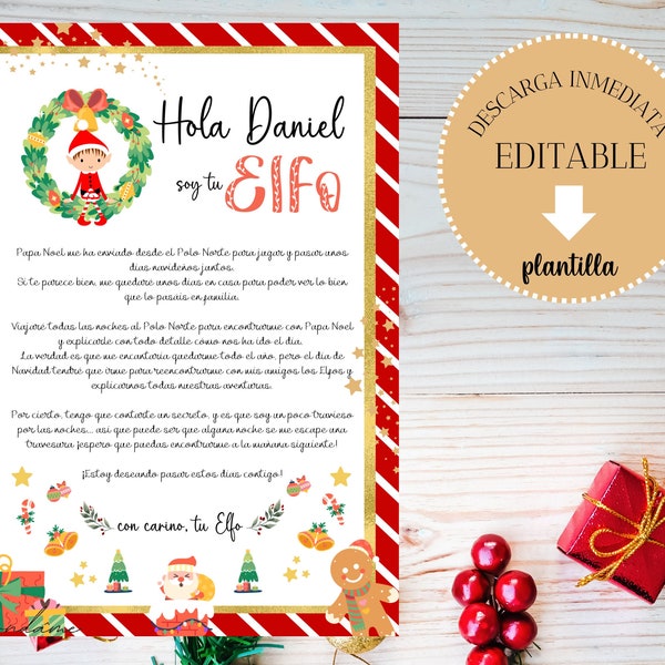 EDITABLE Carta Elfo Español, First Time Elf Arrival Letter, Elf Santa Claus Printable, Elfo Editable Imprimibles, Elf I'm Back Template