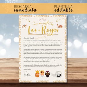 EDITABLE Carta Oficial Reyes Magos, Instant Download, Reyes Magos Personalizada, Carta Reyes Magos imprimibles,Carta Reyes Magos Descargable