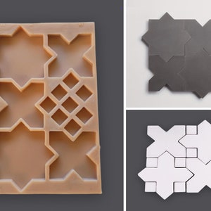 Cement Tile Cross & Star Mold. DIY Concrete mold, Cement Tile Mold.