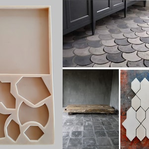 Cement Tile Sampler Mold. DIY Concrete mold. Cement tile with natural variation. DIY Cement Tile, Custom Molds Available!