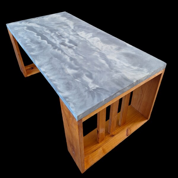 Concrete Live Edge Table Etsy