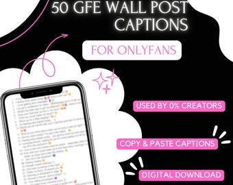 50 subtítulos de Onlyfans para creadores de GFE / Subtítulos personales para Onlyfans / Mensajes de goteo / Subtítulos de Fansly para creadores lascivos / Compromiso