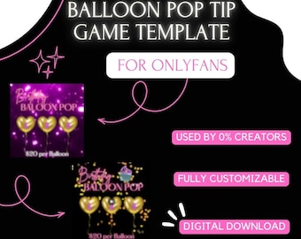 Birthday Balloon Tip Game Template for Onlyfans Tip Campaigns Ideas for Tips on Fansites Camgirl Tip Games Premade Gamesfor fansly