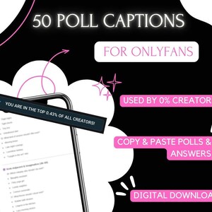 OnlyFans Anleitung für Poll Captions & Antwort, PDF - 50 Ideen für Polls + Engagement-Tipps für Ersteller, digitale Download-Ressource