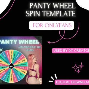 Panty Wheel Spin Template for Onlyfans Tip Campaigns for Onlyfans Ideas for Tips on Fansites Camgirl Wheel Spin Premade Wheels for fansly