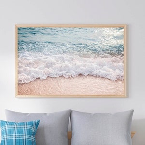 Luftbild Ozean Poster Horizontale Wandkunst, Ozean Wand Kunstdruck, Ozean Fotografie Druck, Digitaldruck Download Wandkunst, Küstendruck