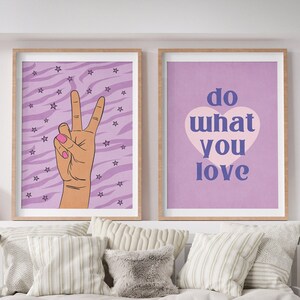 Bedroom Wall Art Girls Room Decor, Purple Wall Art Girl Bedroom Prints, Quote Wall Art Teenage Girl Gifts, Contemporary Art Purple Decor