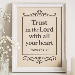 Trust in the Lord Scripture Print: Christian Wall Art (Digital Download