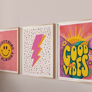 Preppy Pink Wall Art Set: Trendy Dorm Decor (Digital Download)
