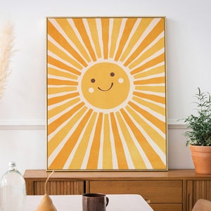 Sunshine Nursery Wall Art Download, Sunshine Wall Art Nursery Printable, Sunshine Print Downloadable, Digital Nursery Wall Art Sun Poster
