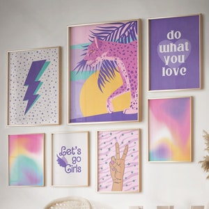 Mädchen Raum Dekor Digitaldruck Wand Kunst Set, Tween Girl Inspirational Zitate Digitaler Download Wandkunst, ästhetische Poster Schlafzimmer Wandkunst