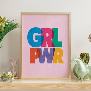 Girl Power Art Print: Feminist Inspirational Wall Decor (Digital Download)