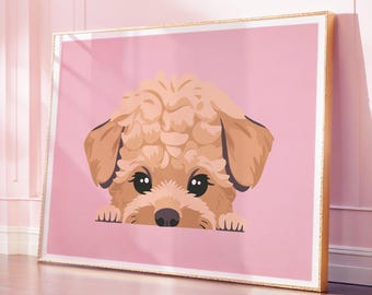 Cute dog print kids wall art room decor digital download, printable, Cute dog nursery art, Pet wall art dog print, Kids room art digital