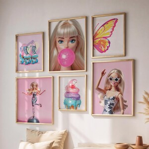 Set of 6 preppy wall art posters of high quality in different ratios (custom sizes or colors on request).