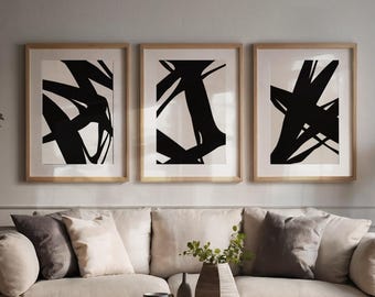 Abstract Black And White Prints Download Aesthetic Wall Art, Minimalist Wall Art Abstract Wall Prints, Set Of 3 Prints Black And White Art