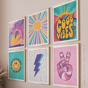 Trendy Purple & Blue Wall Art Contemporary Print Set (Digital Download)
