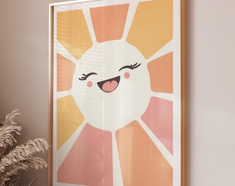 Sunshine Nursery Wall Art: Smiley Sun Poster (Digital Download)