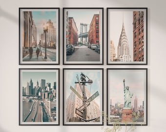 New York City Print Photography, City Wall Art Photography Prints, Gallery Wall Art Set Of 6 New York City Photos, New York Print Set Of 6
