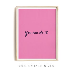 Pink Preppy Wall Art Motivational Quotes Poster, Quote Wall Art ...