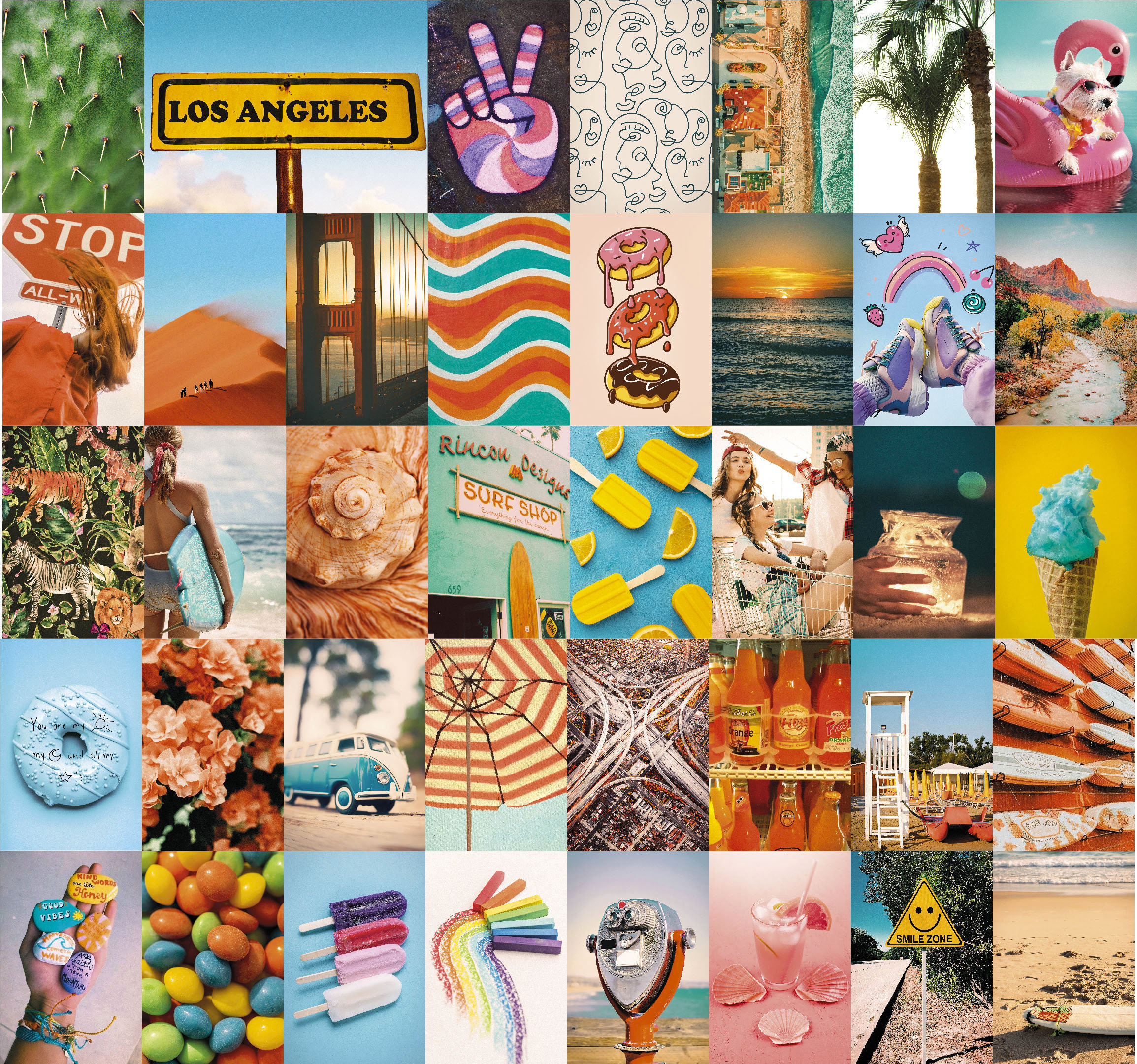 Vibe Collage Examples Summer Vibe Wall Collage Kit Digital, Vision Board Kit Aesthetic ...