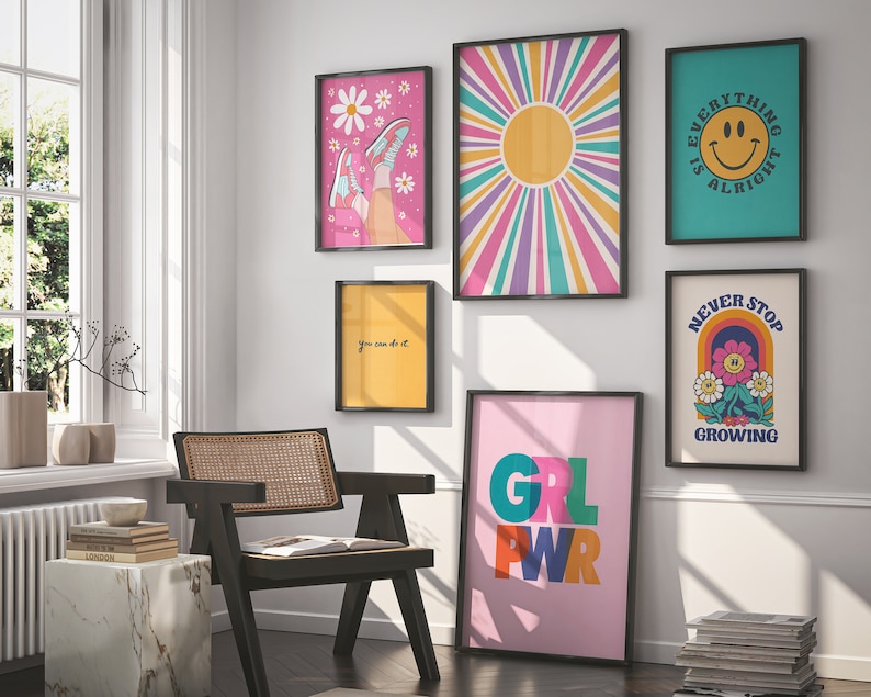Trendy posters is modern neutral printable wall decor for the dorm room, teen room, bedroom, living room, bathroom etc.