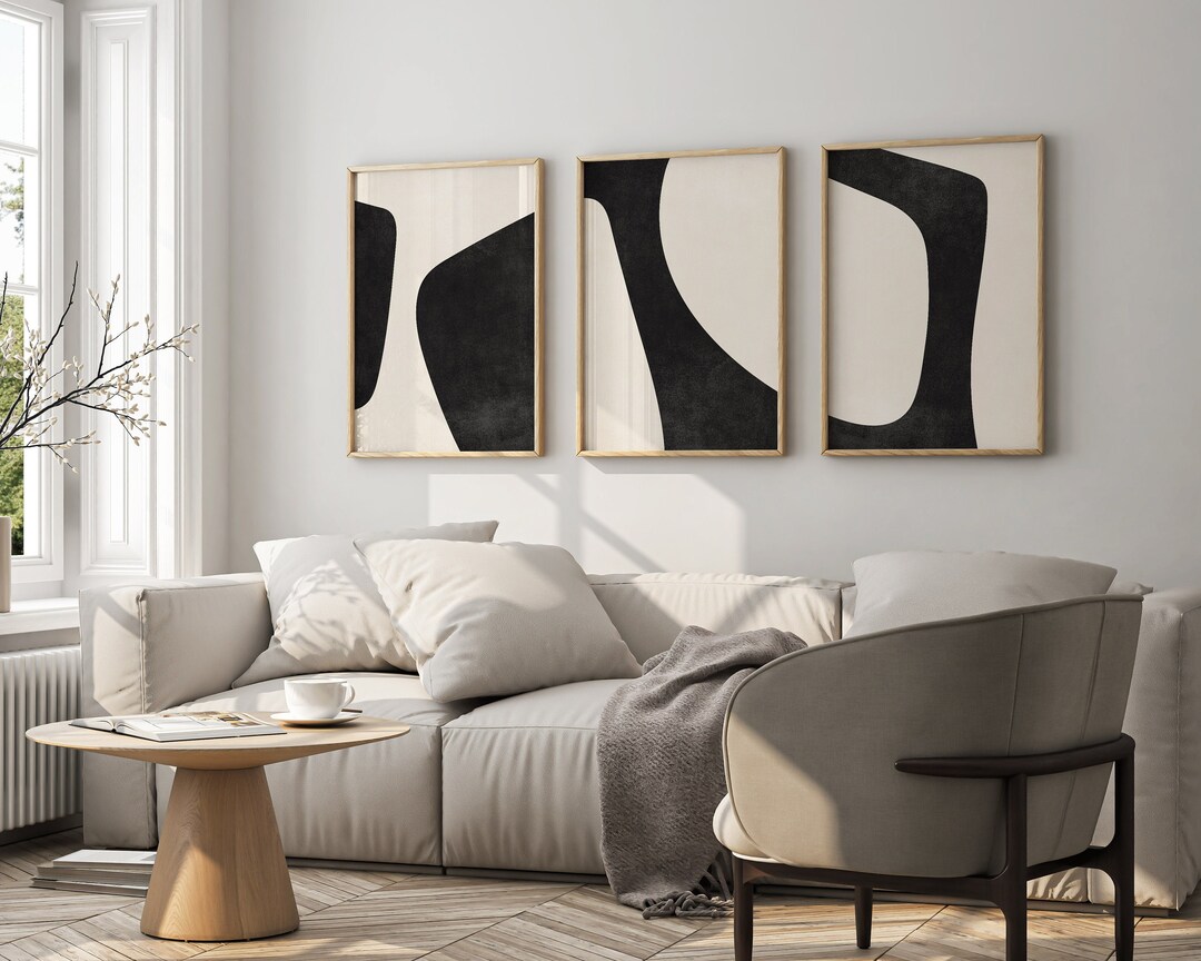 Black and White Wall Art Prints, Modern Abstract Art Print, Home Decor ...
