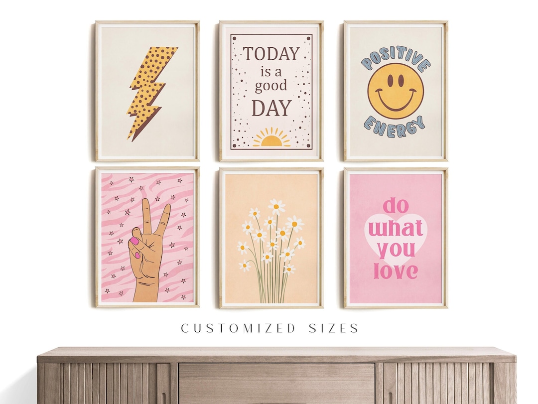 Trendy Room Decor Aesthetic Wall Art Set, Posters and Prints Aesthetic