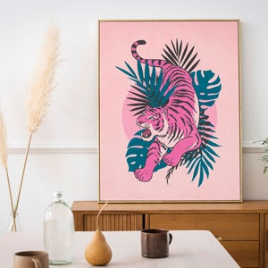 Colored tones go well with colorful modern interiors and also the print can be a vibrant accent in an interior with midtones.
